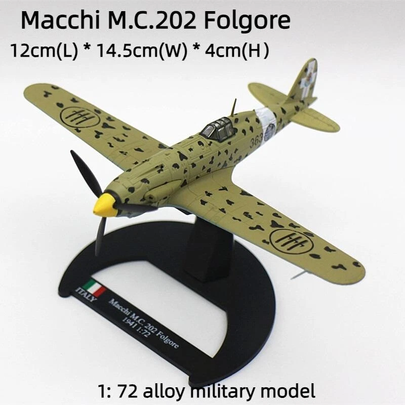 Hot 1:72 Alloy Diecast Military Model WWII Macchi M.C.202 Fighter aircra - Image 3 of 4
