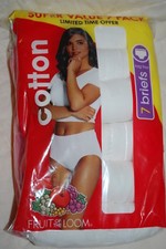 Womens Panties 7 PAIR PACK BRIEFS Solid White 100 COTTON Size 6/M 7/L 8/XL 9/2X