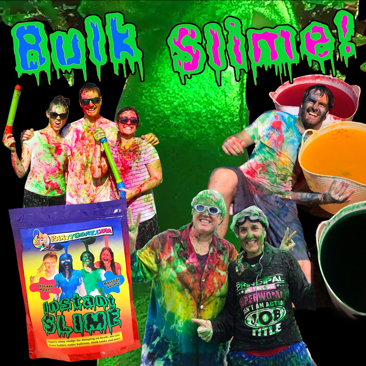 Big Slime Buy INSTANT GREEN SLIME POWDER. Bulk 25 Gallon Kit! Just Add ...