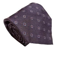 Altea Necktie Blue Geometric Pattern Silk Neck Tie 58x3.75" Jacquard Fabric