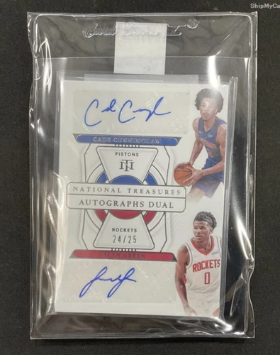 2021-22 National Treasures Cade Cunningham Jalen Green Rookie RC Dual Auto /25