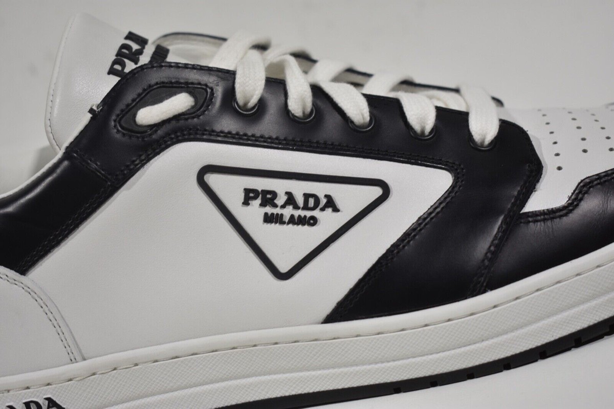 スニーカー PRADA  Sneakers Men Leather White/Black White/Black Downtown leather sneakers | PRADA