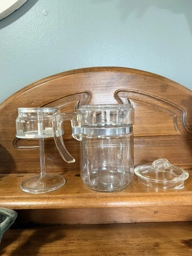 Vintage Pyrex Flameware 7826-B Glass 6 cup Stovetop Coffee Percolator Complete