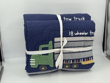 New Pottery Barn Kids Busy Trucks TWIN SIZE Quilt Bedding READ