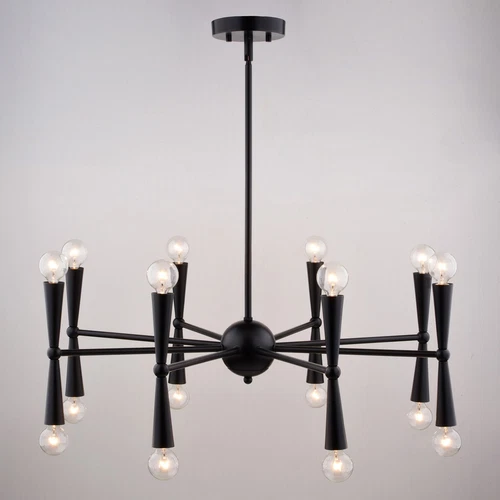 Drake 29-in. 16 Light Chandelier Matte Black - Picture 2 of 6