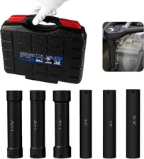 6PCS 1/2'' Drive Extended Length Extra-Deep Length Impact Socket Set Heavy Duty