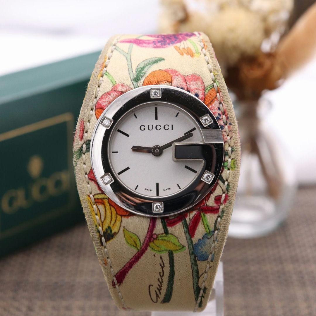 GUCCI 花柄ダイヤモンド付腕時計 GUCCI 104/2005 Watch 6P Diamonds Flower Dial 1.26in Quartz