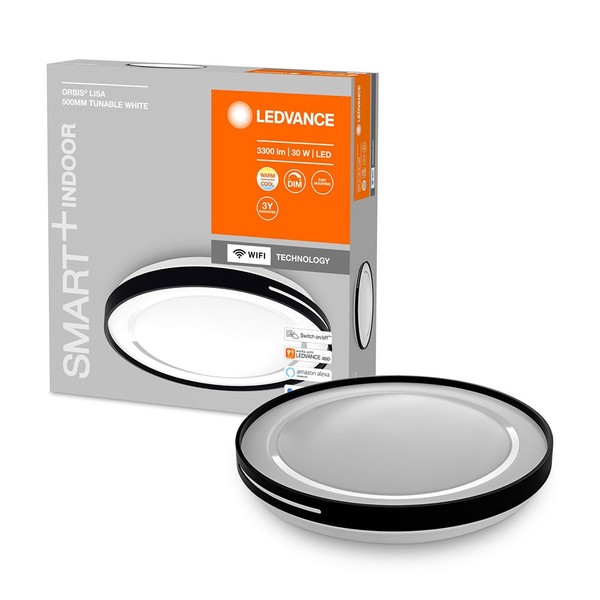 Ledvance Smart+ Deckenleuchte Orbis Lisa Schwarz Ø48Cm 30W 3300Lm CCT Alexa Wifi-image