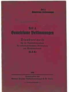 Original! Common Provisions for Subway Like Small Railways 1930