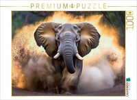 Calvendo Puzzle At High Speed Through The Sand - Elephant | 1000 Pieces, Finishe