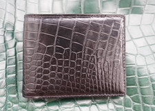 Black Genuine Crocodile Belly Leather Skin MEN'S BIFOLD Wallet X35