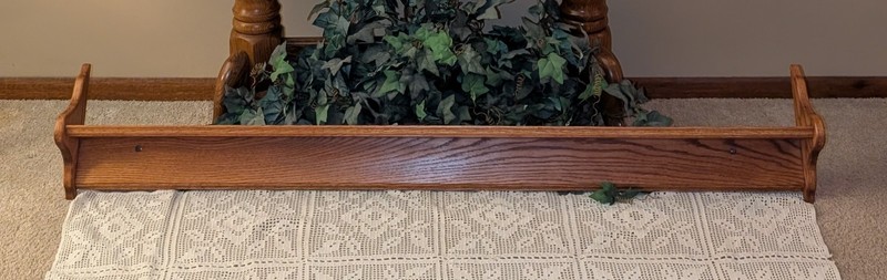 60" Vintage Oak Wood Shelf With Plate Groove