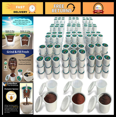 288 Reusable Coffee Pods - Fits All K Cup Brewers, Save Money, Richer Brew, Gree