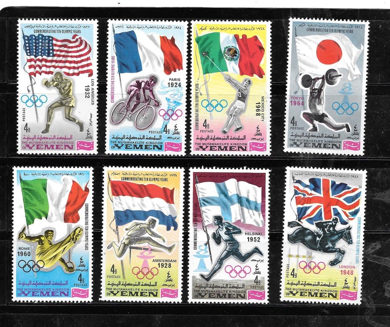 YEMEN 1968 OLYMPICS MNH XF MINT OLD EXCELLENT PICTORIAL TOPICAL STAMP SET