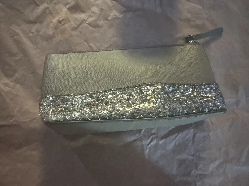 Silver And Glitter Small  Kate Spade Makeup Bag - Image 2 of 4