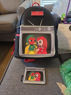 Wandavision TV Loungefly mini backpack with cardholder New Without Tag