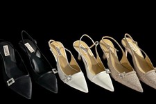 Badgley Mischka Women's Annmarie Jeweled Slingback Stiletto Pumps new ,variety