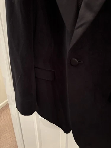 Allure Velvet Black Blazer Jacket Mens 38 S Slim Designer Groom Formal Tuxedo image 6