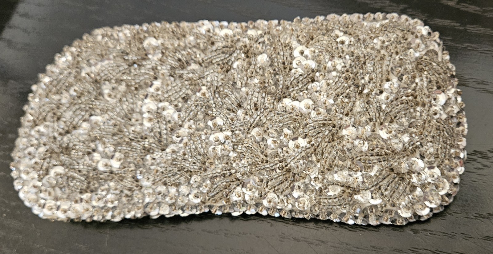 1950's Small Rectangular Beaded and Sequined Glas… - image 1