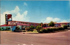 1966 Sun N Sand Motel Las Vegas Vintage Postcard Colorful Sign Pool