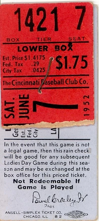 1952 Vintage Sports Ticket Stubs for sale | eBay