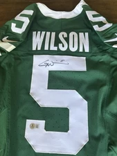 Garrett Wilson Signed 2024 NY Jets Team Issued Green Nike Jersey & Beckett COA