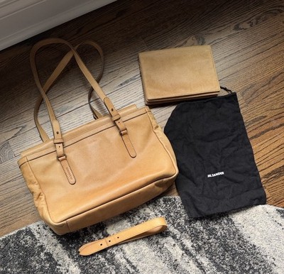 Jil Sander vintage Large tote with matching wallet and dust bag Authentic Rare