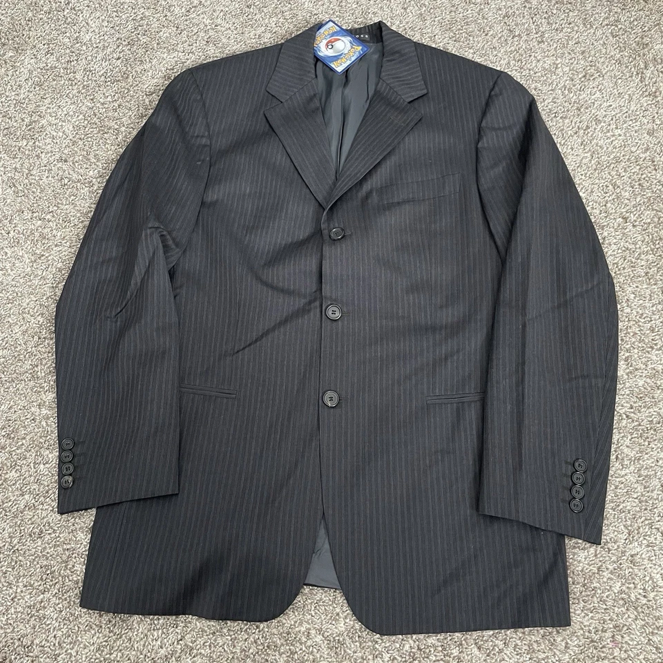 Hugo Boss Trajes Hombres 38R Pantalones 34x31 Negro Einstein Sigma Lana Rayas 2 Piezas Foto 2 de 4