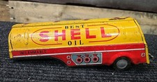 1950s SHELL OIL CO POWER-X Gasoline Oil Tanker Tin Litho Friction Japan