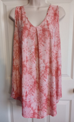 2X Amana V-Neck Sleeveless Tank Top/Tunic~Stretch~Orange~Super Comfy!~EUC