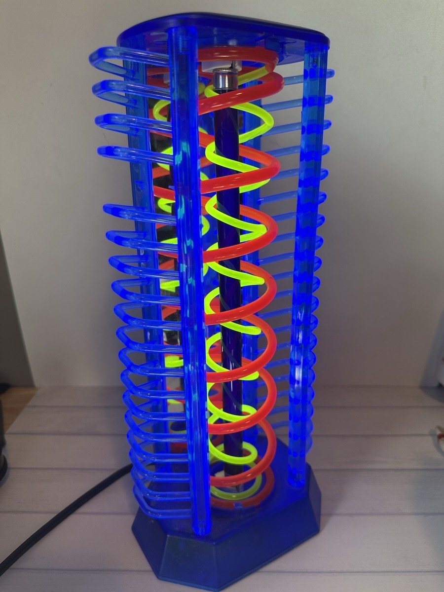 VINTAGE BLACKLIGHT CD DVD HOLDER RACK 90'S TOWER LAMP NEON