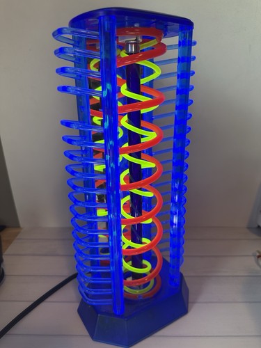 VINTAGE BLACKLIGHT CD DVD HOLDER RACK 90'S TOWER LAMP NEON DNA BLUE ...