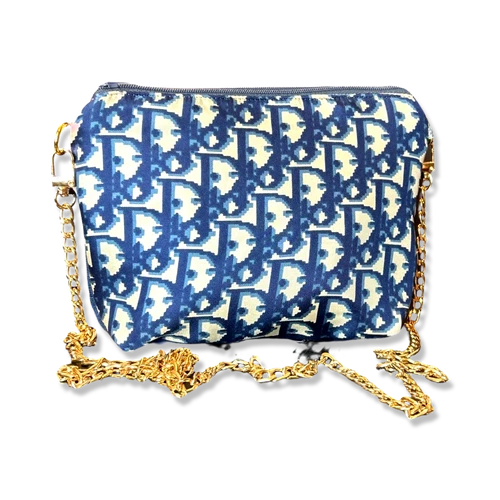 Sac bandoulière Dior Dior Trotter bleu et blanc vintage écharpe en soie