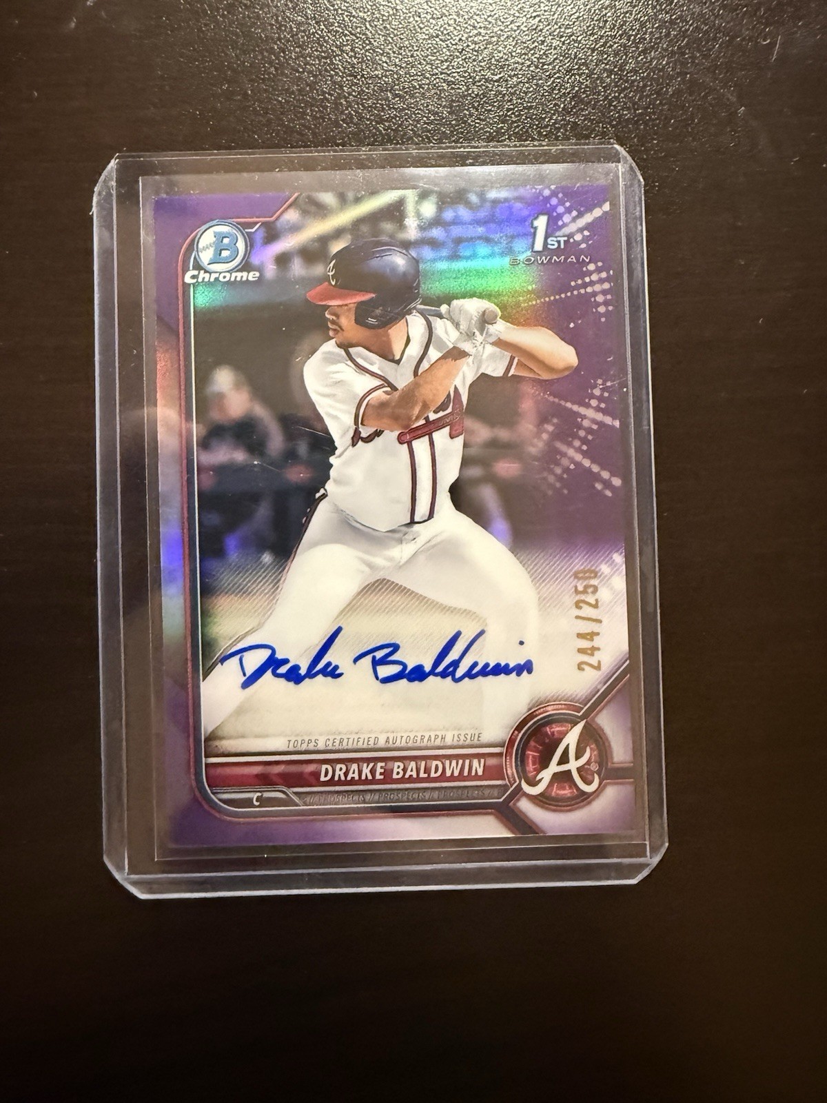 2022 Bowman Draft Chrome Auto Drake Baldwin #CDA-DBN Purple Refractor /250
