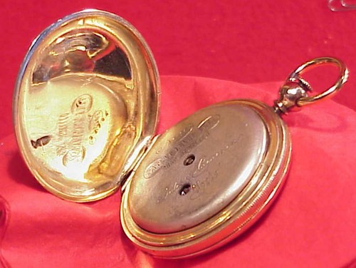 VINTAGE 48MM JULES HUGUENIN LOCLE KEYWIND GOLDFILLED POCKET WATCH STAFF BROKEN - Picture 12 of 19