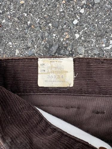 Vintage 70s USA Union Made Lee Brown Corduroy Pants 32W 34L, $40 - Photo 3