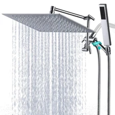 All Metal Rain Shower Head with Handheld Combo, 12 Inch Rainfall Shower Head,...