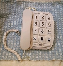 Blue Donuts BD-014WHT big button corded telephone White