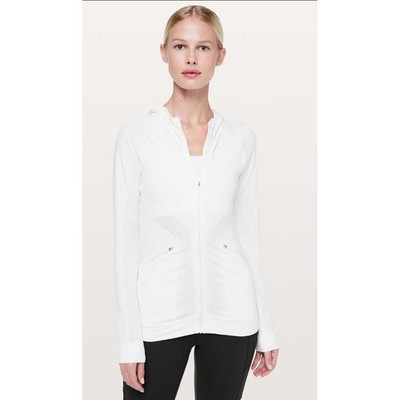 Lululemon 8 Ventilate White Jacket  Athleisure Sportswear Training Gym W4APY