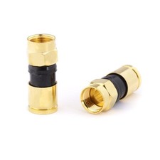 RG6 Coaxial Cable Connectors - Coax Compression Fittings w Gold - 4 ea