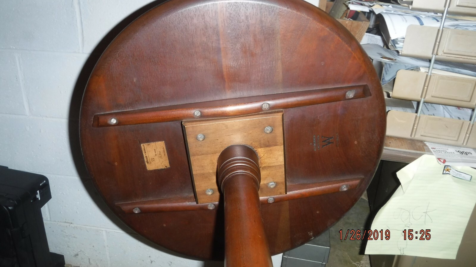 Rare Walnut Round Queen Anne Pedestal table by Kittinger Buffalo