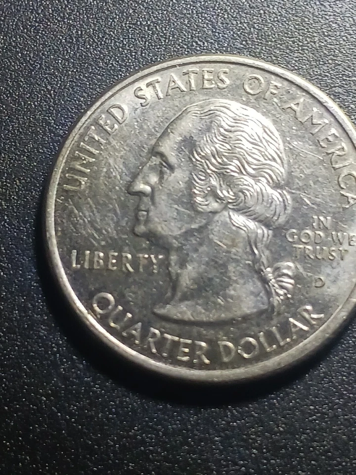 Rare 1999 D Georgia Error Quarter Strikerhrough On Obverse - Image 4 of 4