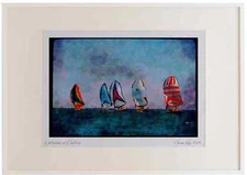 Sailing 338029 Spinnakers On The Horizon Watercolour Picture Frame Ltd Ed A2