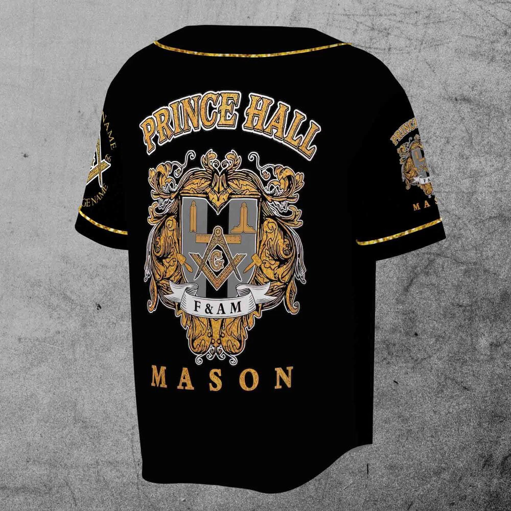 Freemasonry Prince Hall, Masonic Medieval Custom Name, 3D Baseball Jersey