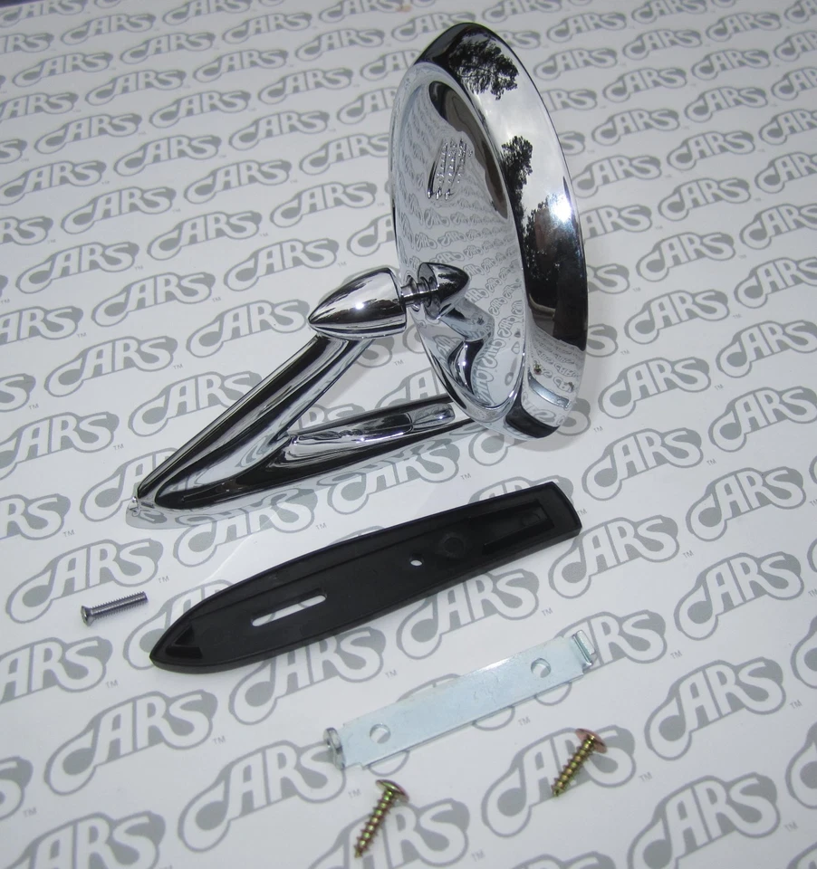 Espejo retrovisor exterior Buick 1963-1967 cromado. Tri-Shield con junta y herrajes Foto 3 de 4