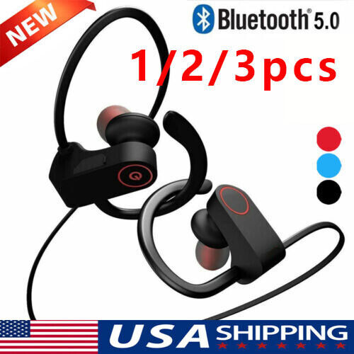 Waterproof Bluetooth 5.0 Earbuds Stereo Sport Wireless Headphones in Ear Headset - Picture 1 of 17