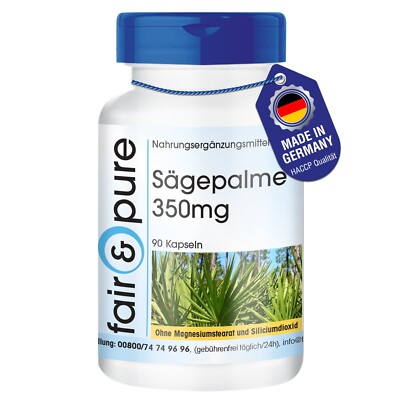 Sägepalme-Extrakt 350 mg - 90 Kapseln für 3 Monate - 100% vegan | fair & pure