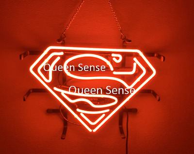 Neon Superman Logo Lumière Nuit Lampe-DEL Tube Fluorescent signe Chambre À Coucher Table