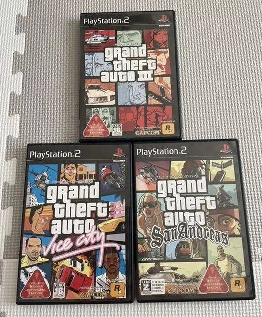 Lot of 3 Grand Theft Auto GTA 3 Vice City San Andreas PlayStation 2 PS2  Complete