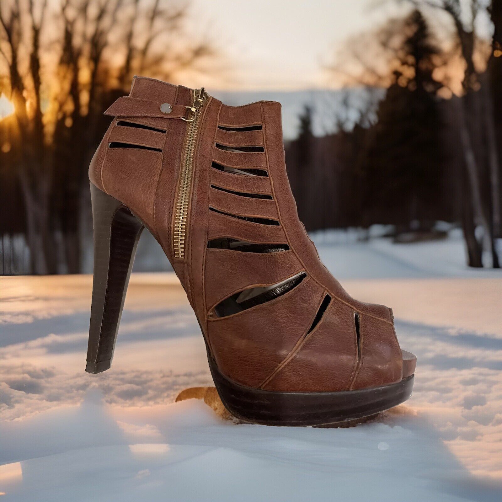 Stuart Weitzman Strappy GLADIATOR BRown BOOTIES B… - image 2